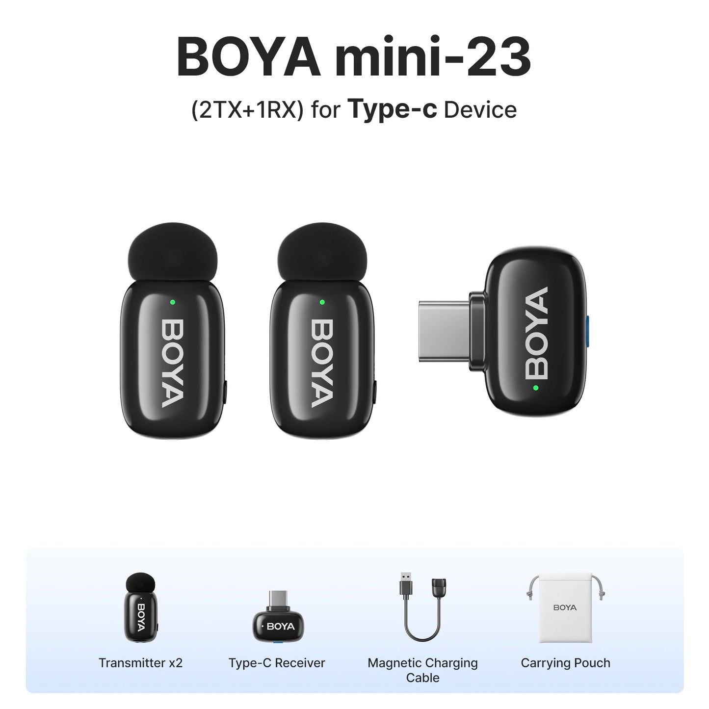 BOYA BOYA Mini Wireless Lavalier Lapel Microphone for iPhone iPad Android Type-C Phone Live Broadcast Audio Video Recording Vlog