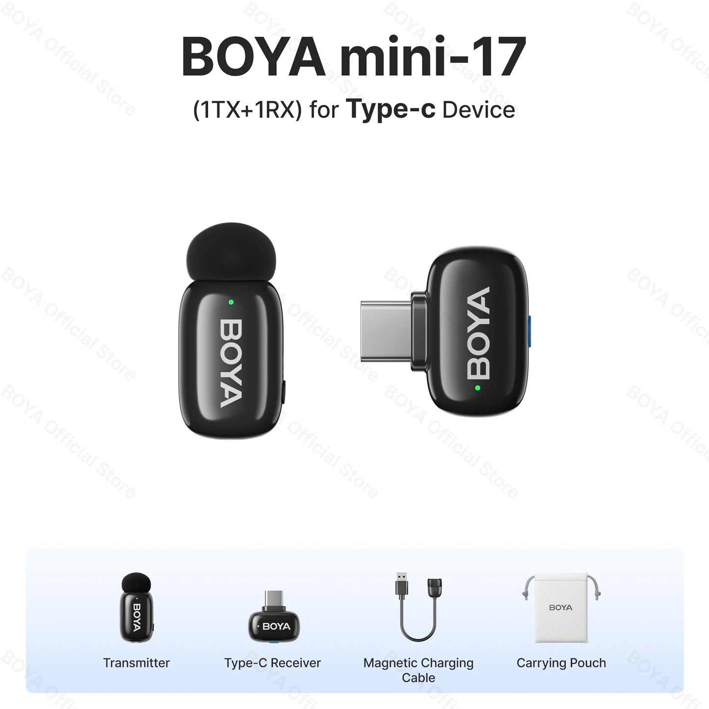 BOYA BOYA Mini Wireless Lavalier Lapel Microphone for iPhone iPad Android Type-C Phone Live Broadcast Audio Video Recording Vlog