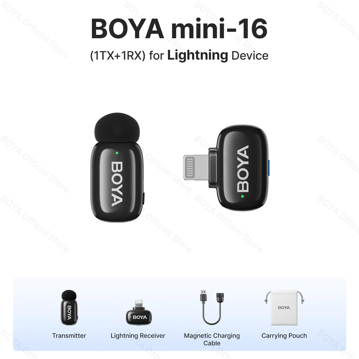 BOYA BOYA Mini Wireless Lavalier Lapel Microphone for iPhone iPad Android Type-C Phone Live Broadcast Audio Video Recording Vlog