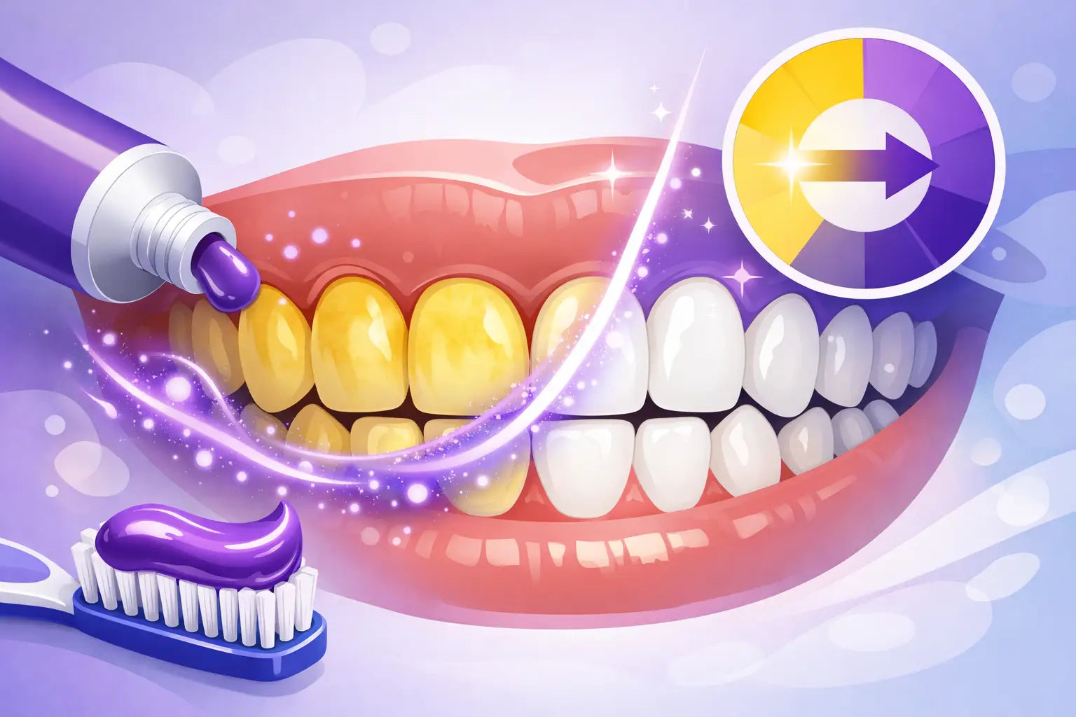 How Purple Toothpaste Neutralizes Yellow Teeth