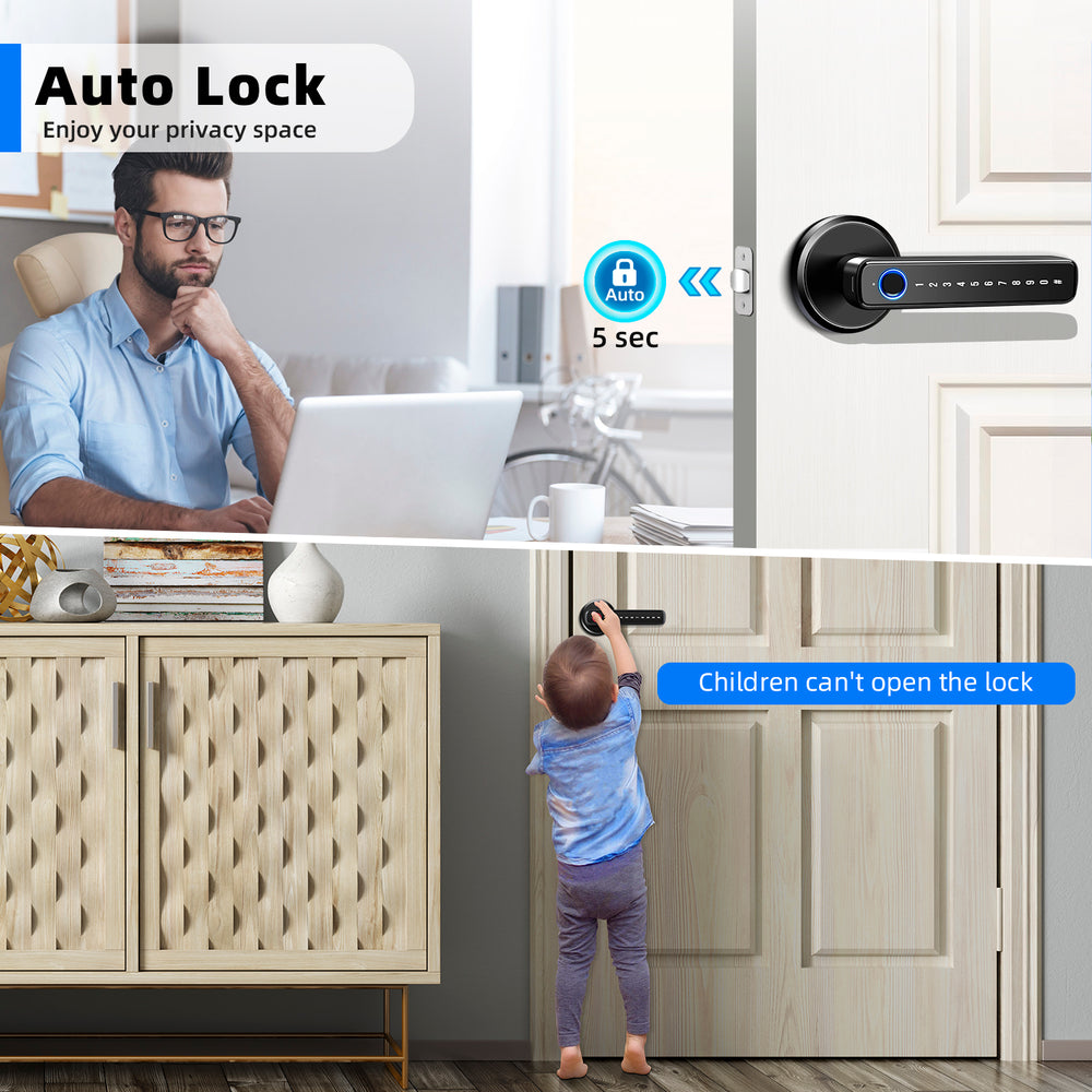 Advanced Fingerprint Smart Lock - Keyless Entry Deadbolt with APP Control and 4 Unlock Options for Home, Office, and More